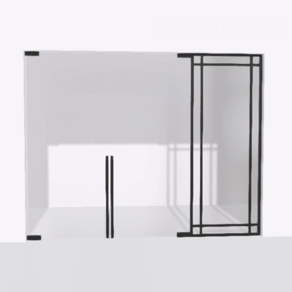 porta-pivot glass drzwi podwojne ze scianka dzialowa 2