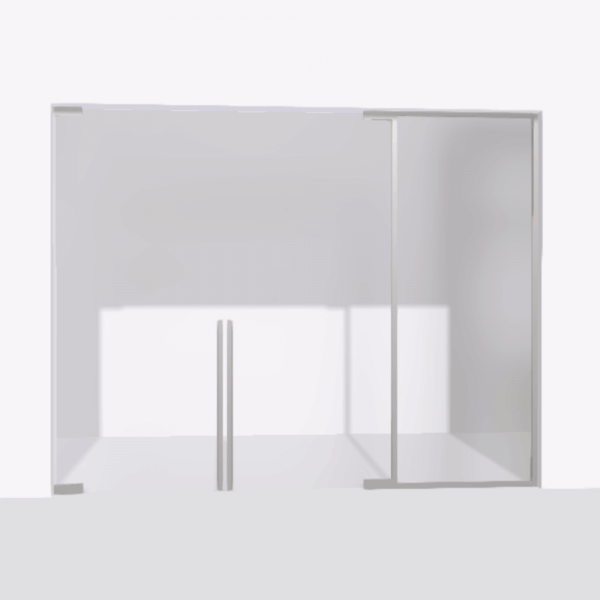 porta-pivot glass drzwi podwojne ze scianka dzialowa 9 srebrne
